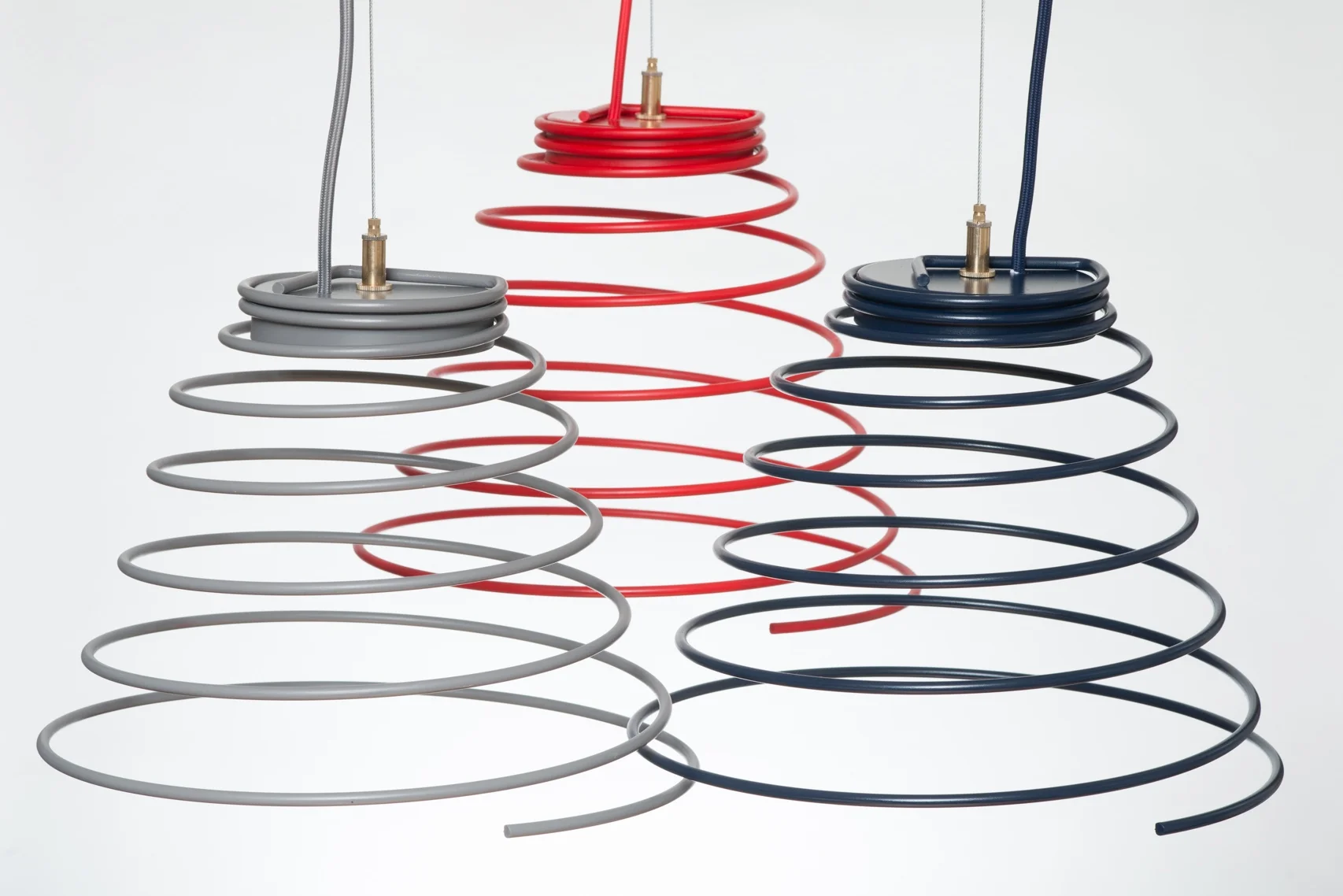 h7 pendant lamp, 2017 commercial grade pendant lamp (TRADE ONLY) LED, powder coated steel, brass, fabric wrapped cord finalist in Wanted Design 2017 Launch Pad Competition