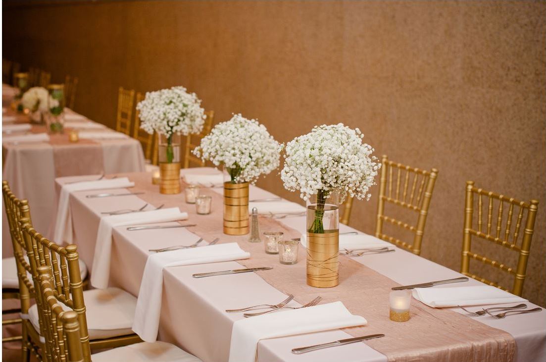  white and gold centerpiece 