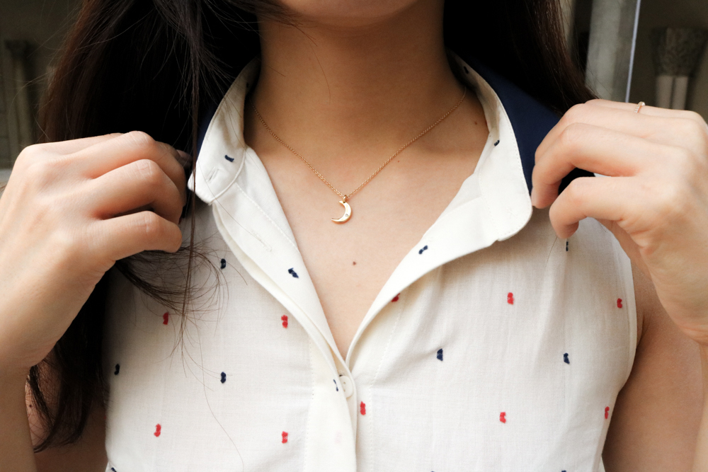 Moon Charm Necklace- Cameron Rose