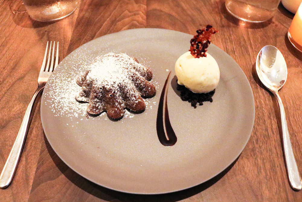 Jean-Georges Warm Chocolate Cake, vanilla bean ice cream