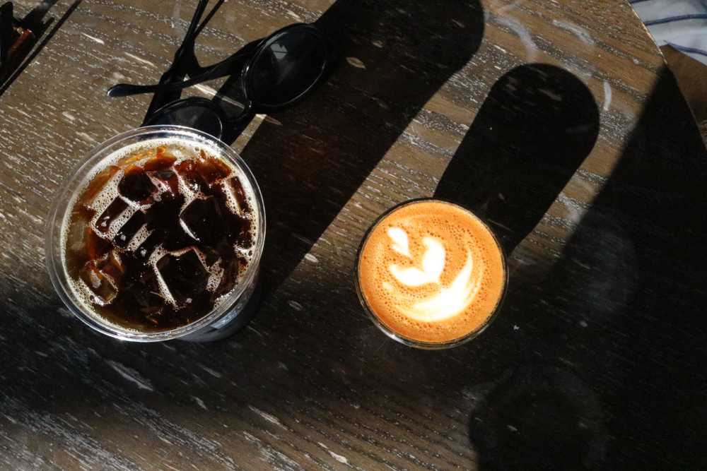 (on left) Cold Brew, (on right) Cortado at Toby's Estate Coffee