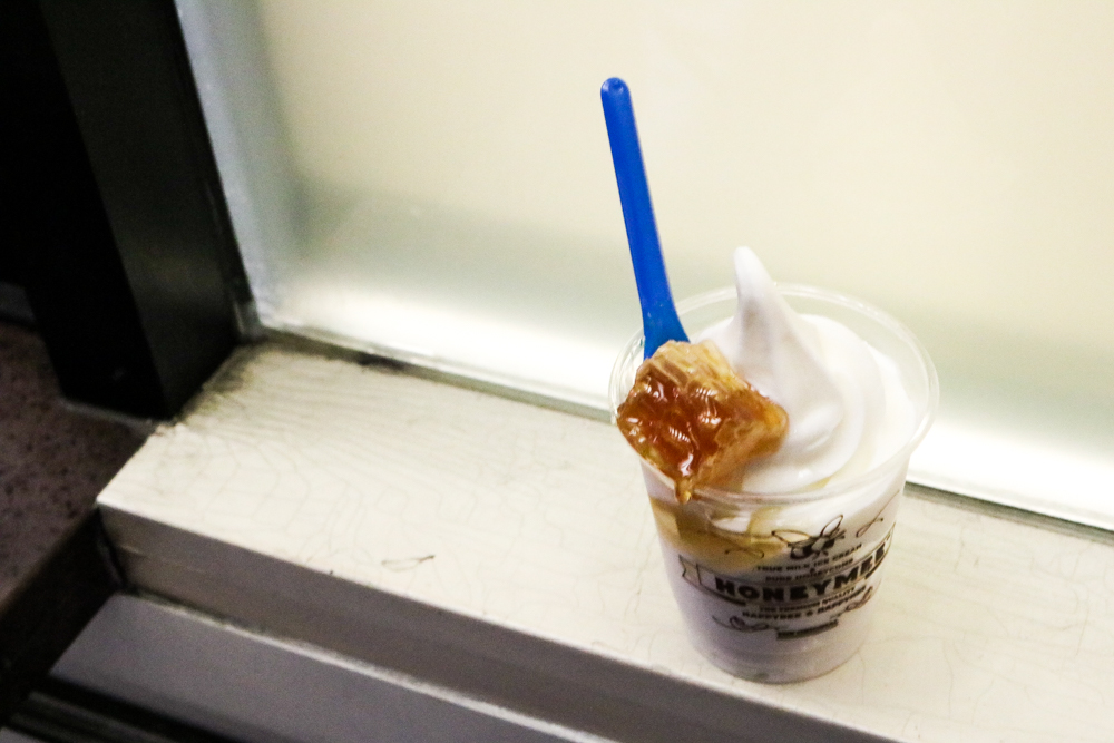Milk Ice Cream with Natural Honey Comb