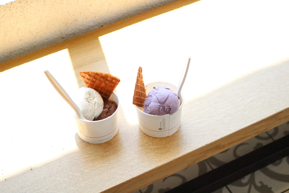 Scoops of Vanilla, Darkest Chocolate, Wildberry Lavender and Sweet Cream