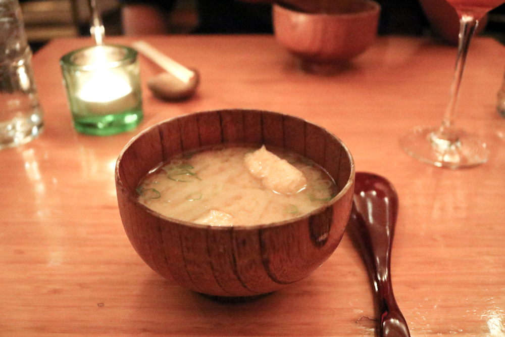 White Miso Soup with Tofu and Wakame