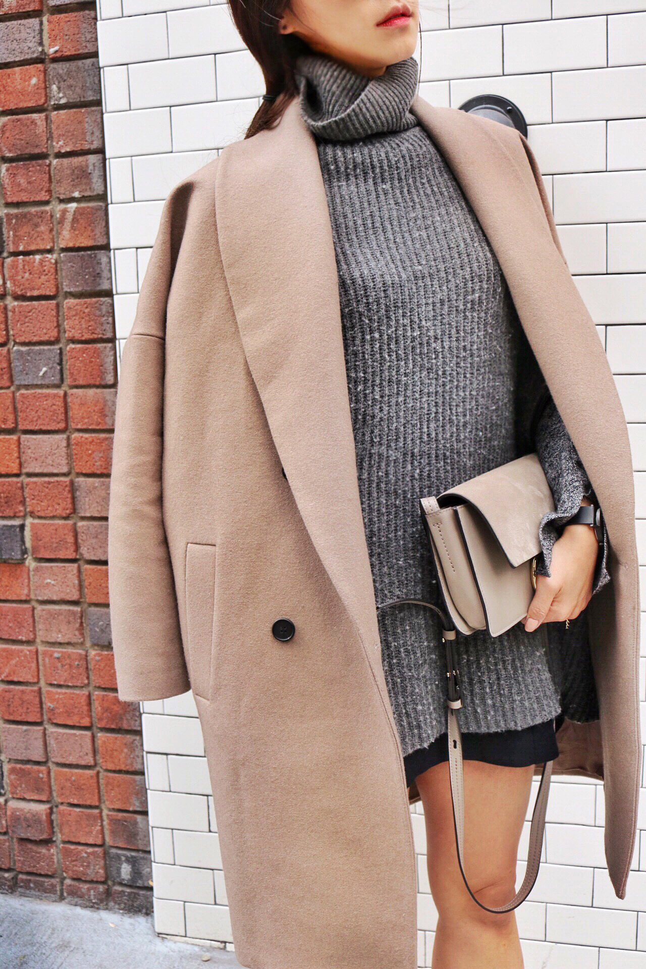 All Saints Coat , Michael Kors Sweater Poncho, Urbanoutfitters Skirt, Chloé Bag