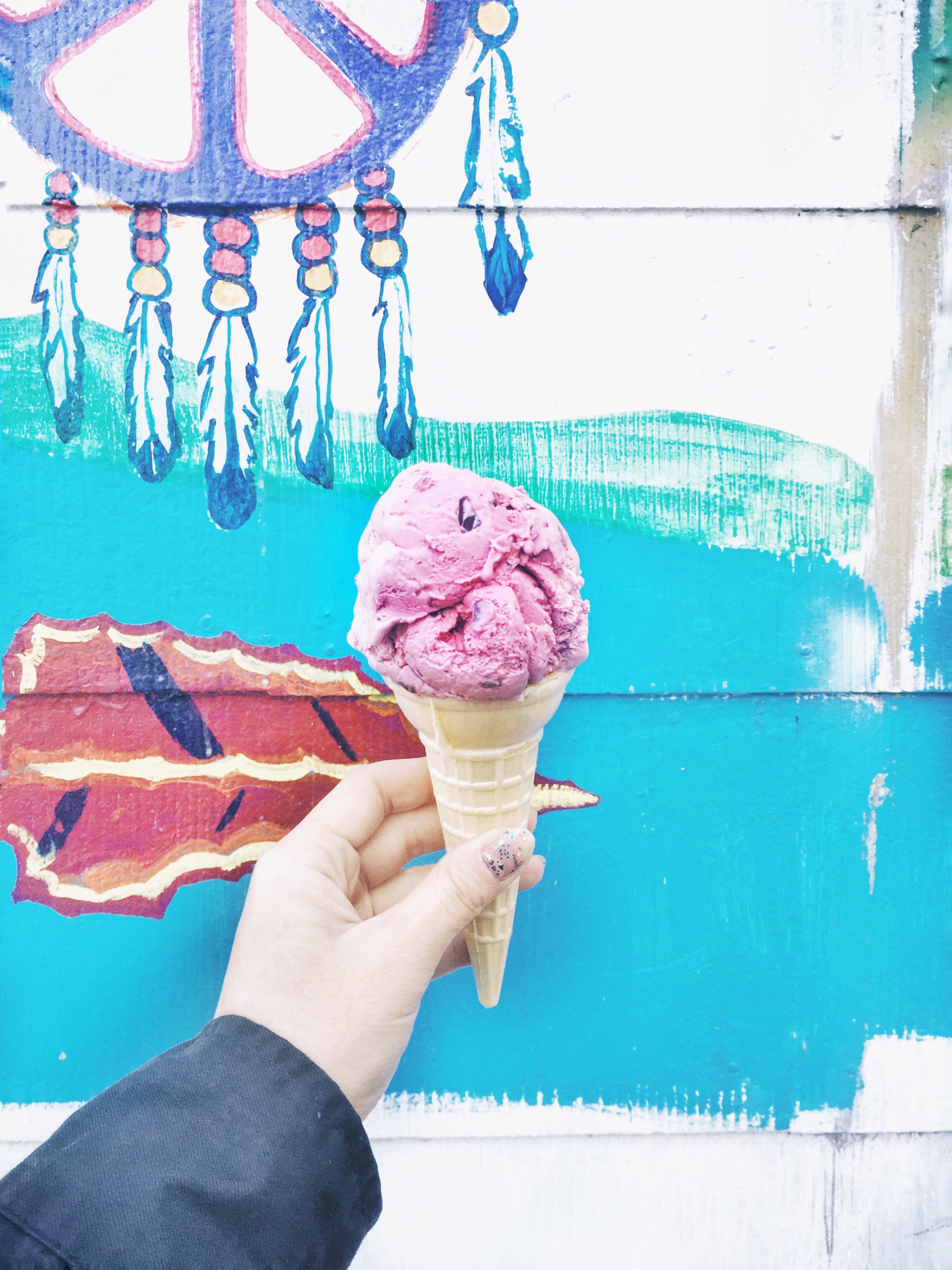 Scoop of Black Raspberry Chip at Jane's Homemade Ice Cream
