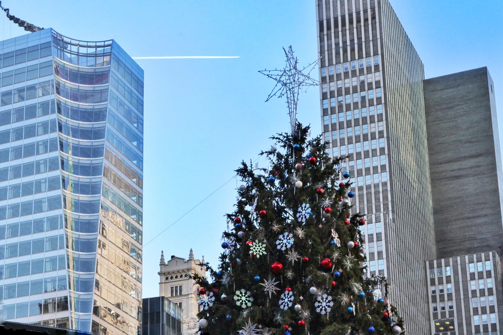 Christmas tree at Winter Village at Bryant Park