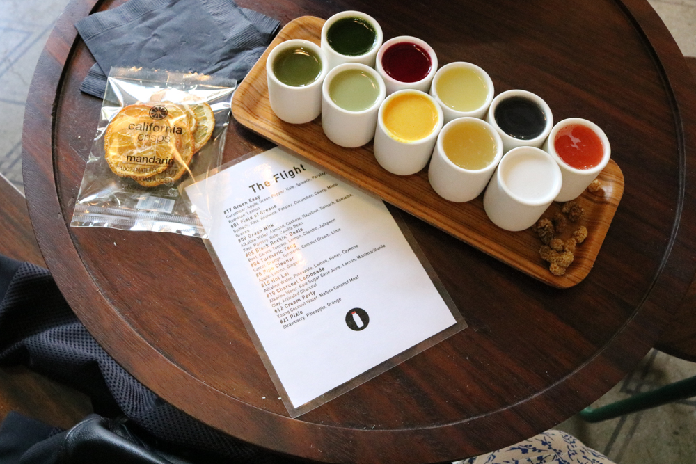 "The Flight" Juice Sampler at Verve Coffee Roasters