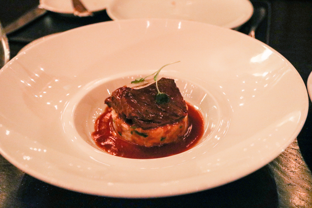 BRAISED SHORT RIBS OF BEEF, vegetable & farro risotto