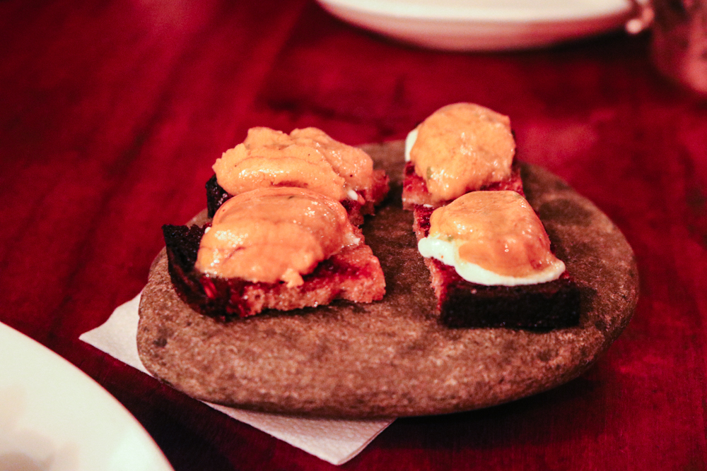 Uni Toast, Whipped Ricotta, Shoyu Mignonette