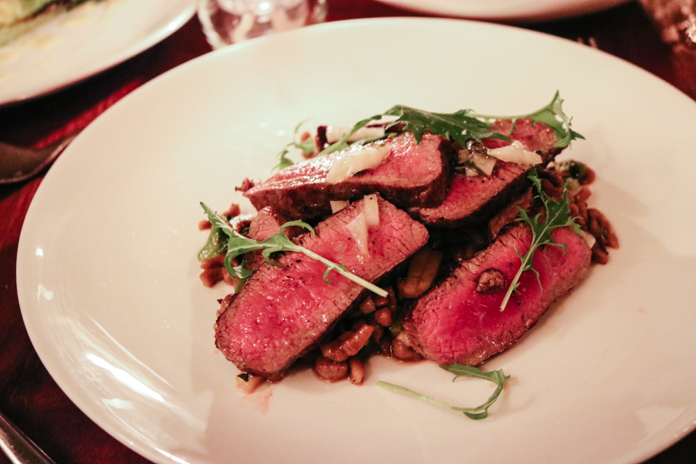 Lamb Loin & Belly, Mustard Greens, Teff Spaetzle, Pickled Fennel