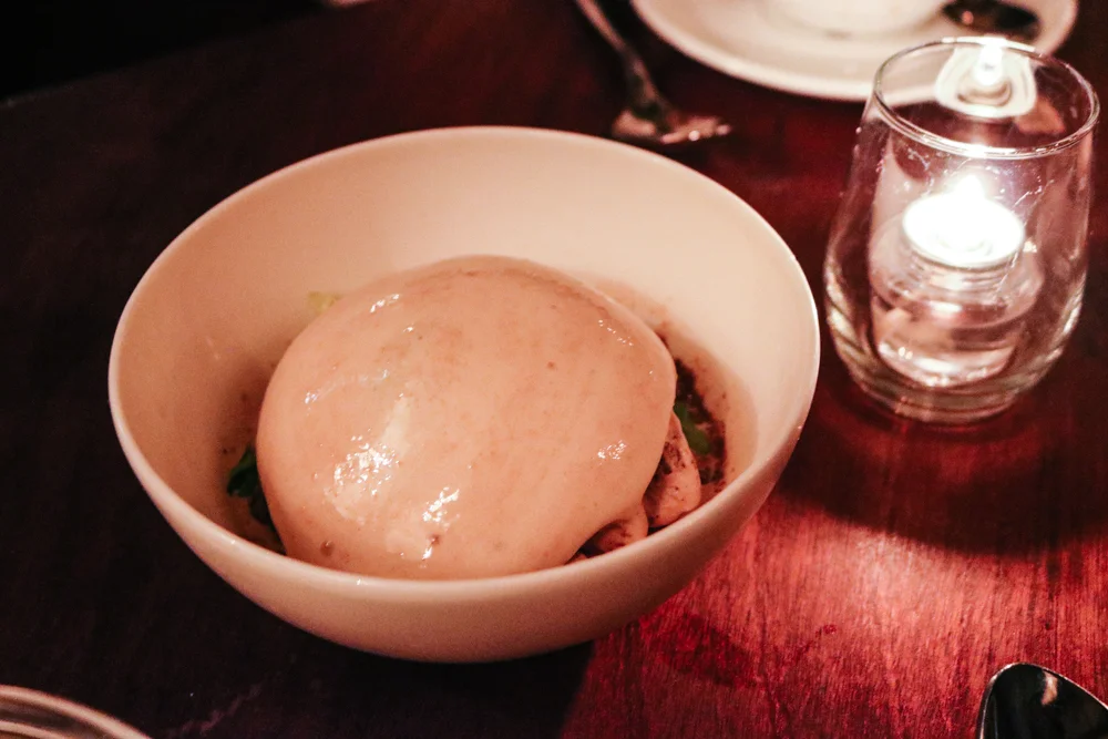 Malted Milk Ice Cream, Pistachio Crumb, Amaro Abano, Celery