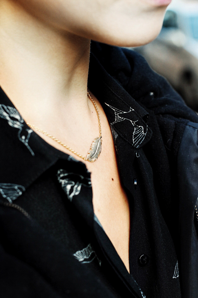Feather Necklace by A Gilded Leaf