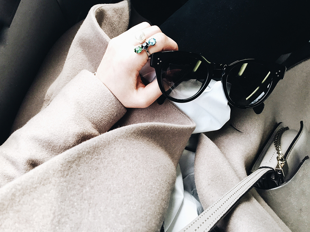 Joomi Lim Ring, Céline Sunglasses, Chloé Bag, All Saints Coat