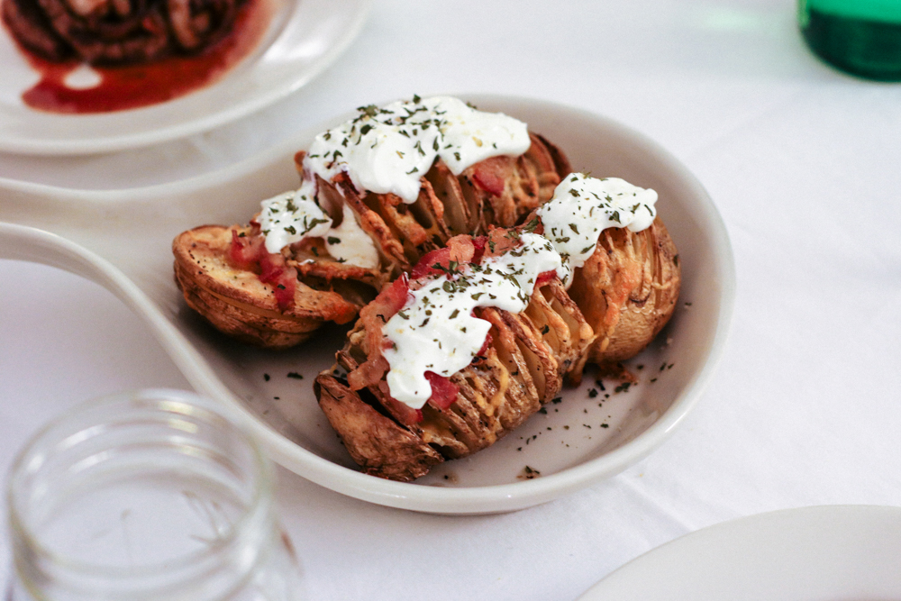 Bacon Hasselback Potatoes ( see here for easy recipe )