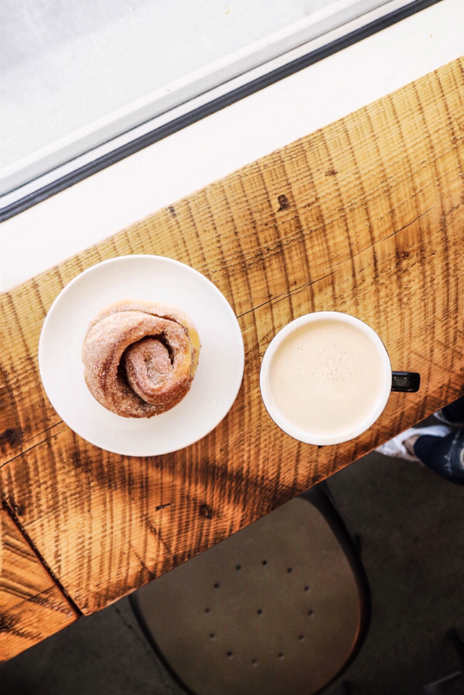 Morning Bun and a cup of Latte