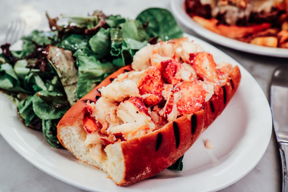 Maine Lobster Roll, toasted roll, available hot with butter or cold with mayo