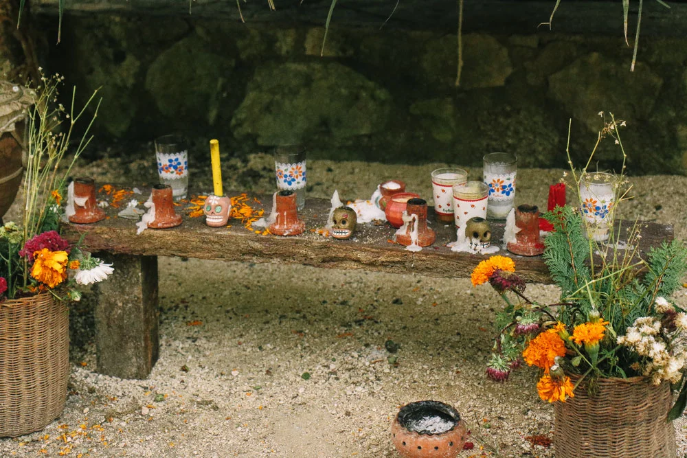 Day of Dead decorated on the Entrance to Tulum Ruins