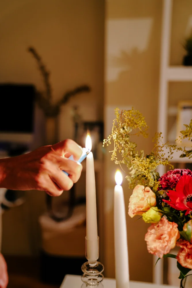 Candle light on