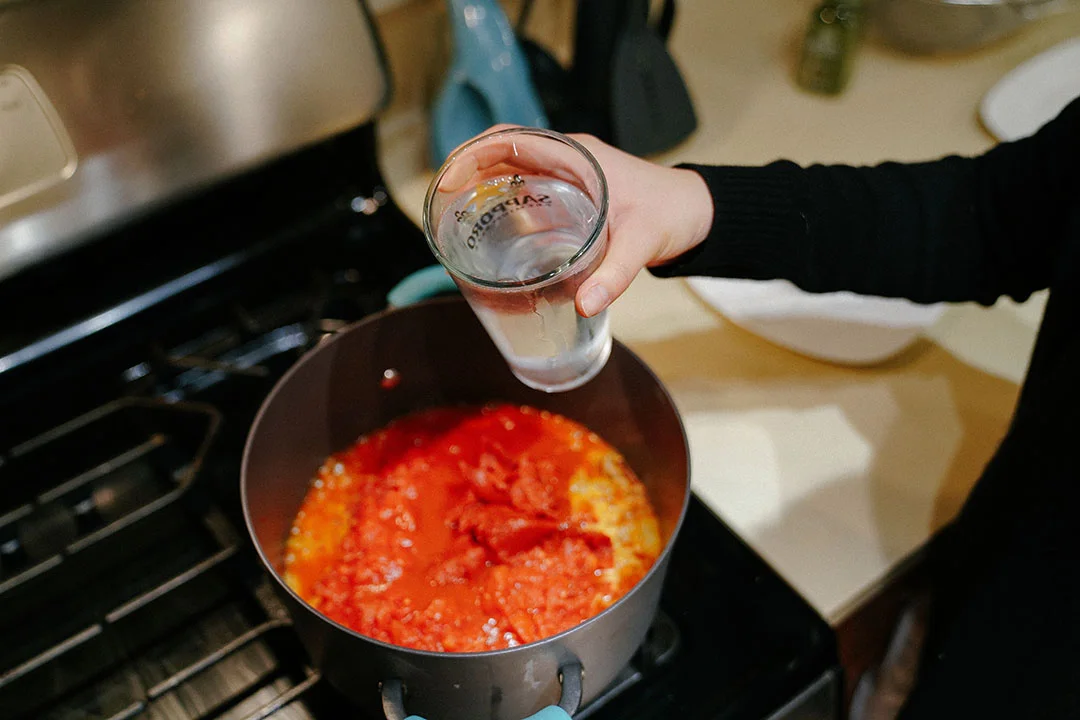 Add a cup of water.