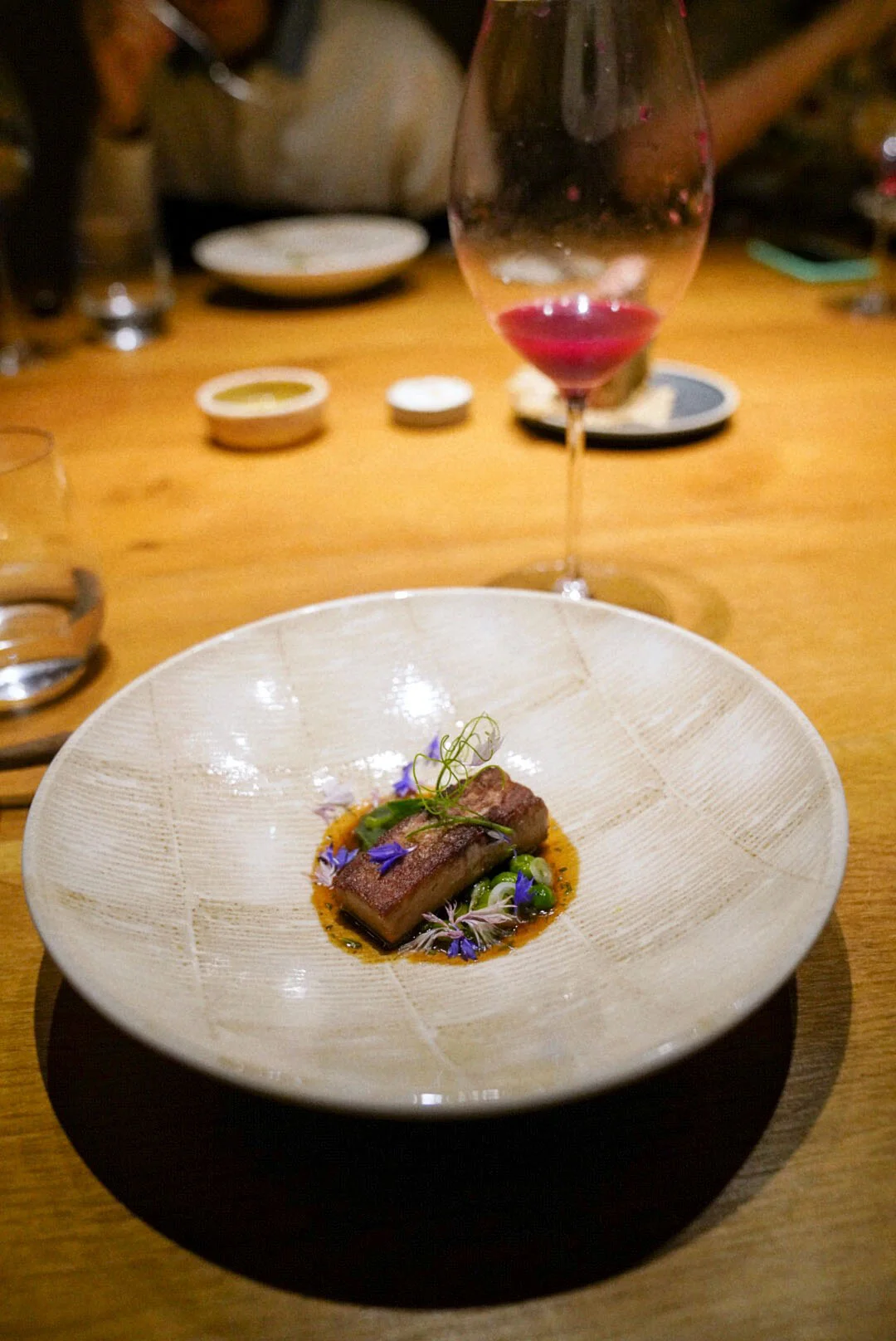 Veal, peas, water spearmint