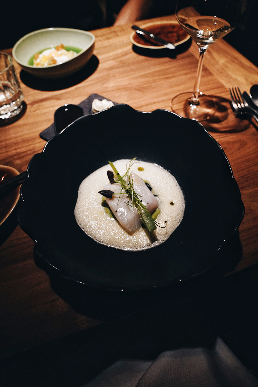 John Dory, fennel purée, squid and chives