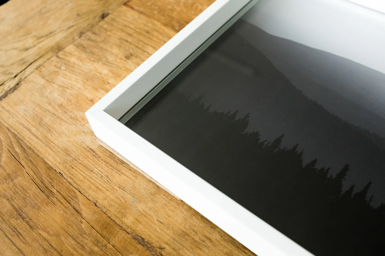 Fell Waves - White wood frame 20x40cm