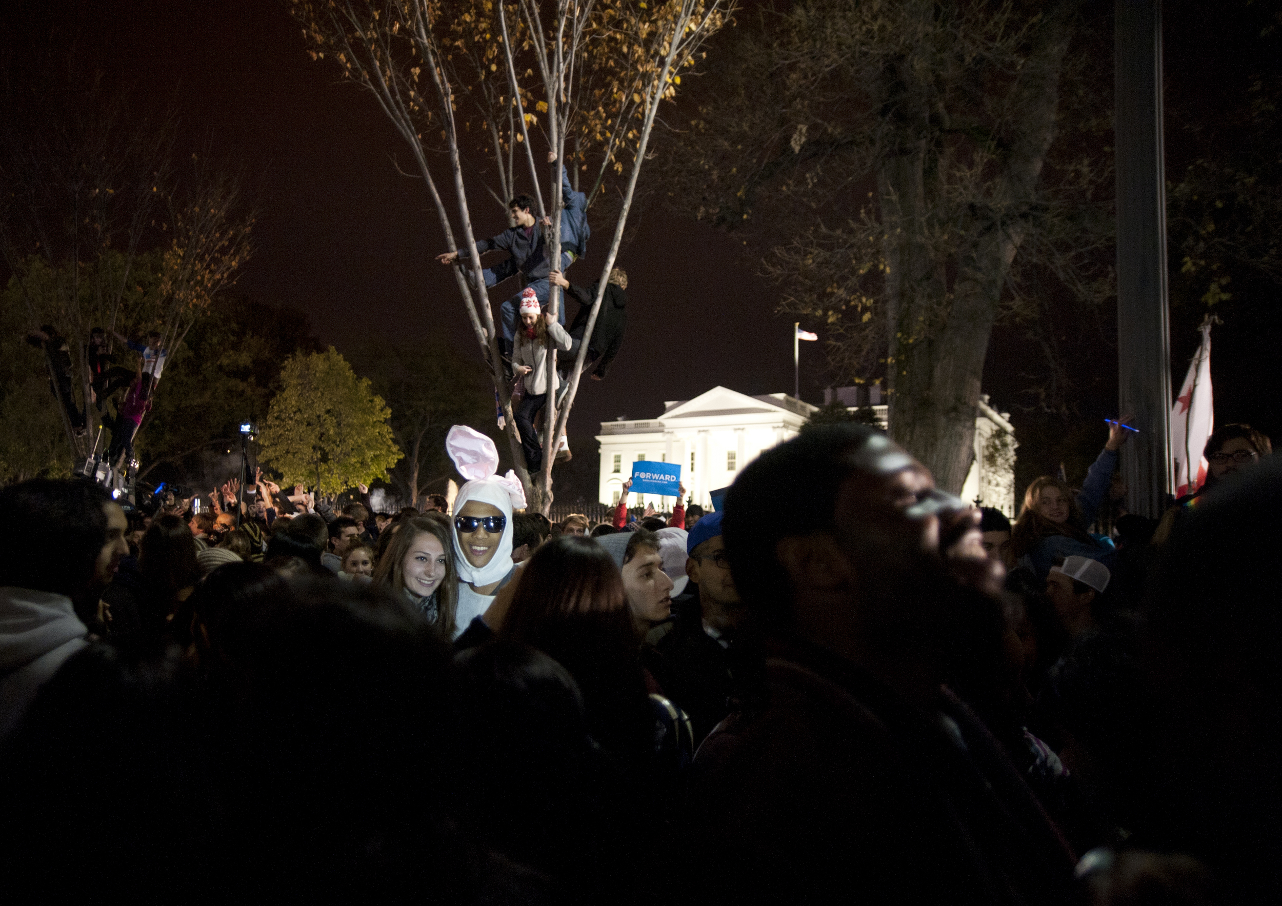  Celebrations in front of the White House on November 7, 2012 in Washington D.C. after President Obama was re-elected. 