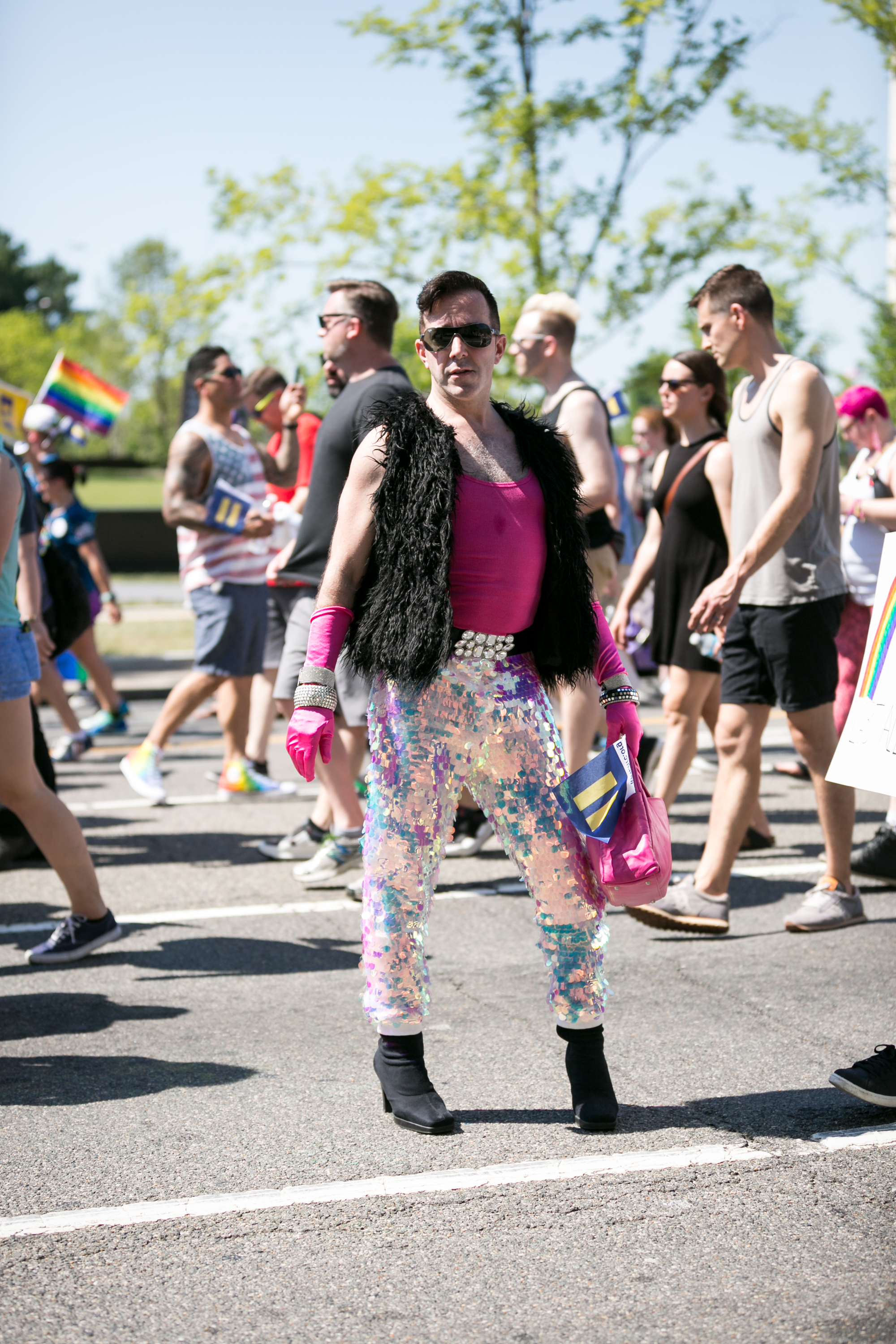 Participant of the White House at the Equality March for Unity and Pride in Washington, D.C., on June 11, 2017.