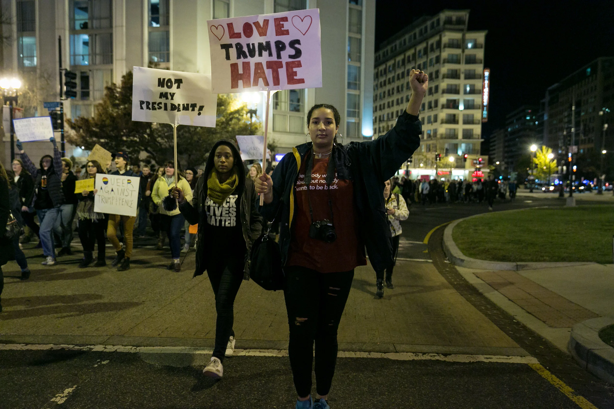 Anti-Trump March in Washington D.C., on November 12, 2016.