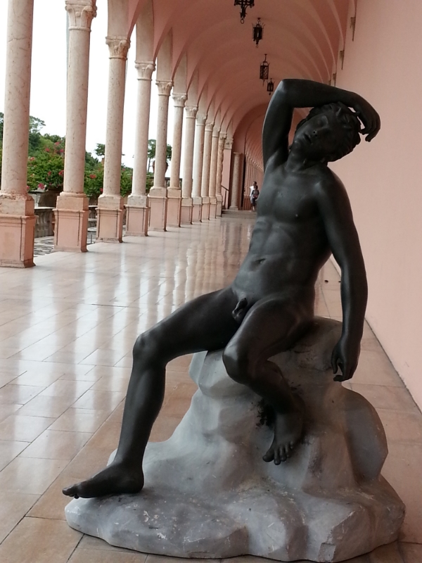 Lounging statue in Ringling courtyard