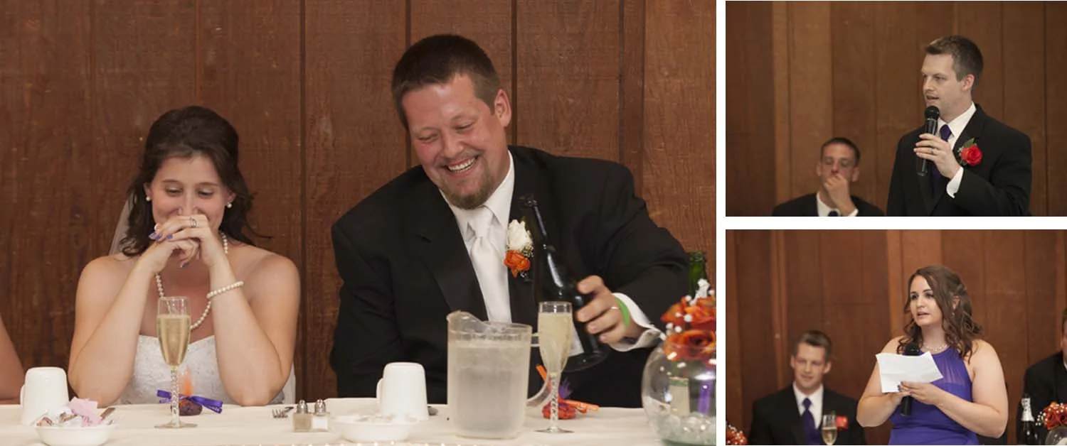 Best man Austin and Maid of Honor Ami making their toasts.