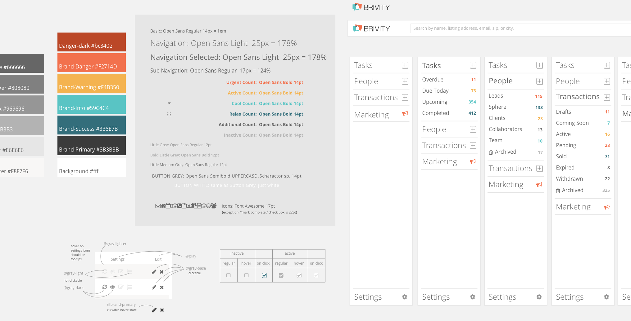 I find that the best way to build a digital product is to design a system with reusable, modular parts instead of pixel perfect layouts. This results in a style guide that doesn't require defining each page specifically—instead I like to create elements or components that can be combined and rearranged to fit various layouts as needed.