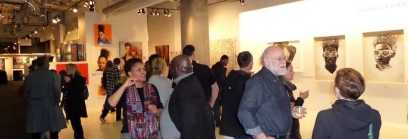 Talking to O. David Jackson at Alki Arts' celebration of Black History Month. Credit: Alki Arts