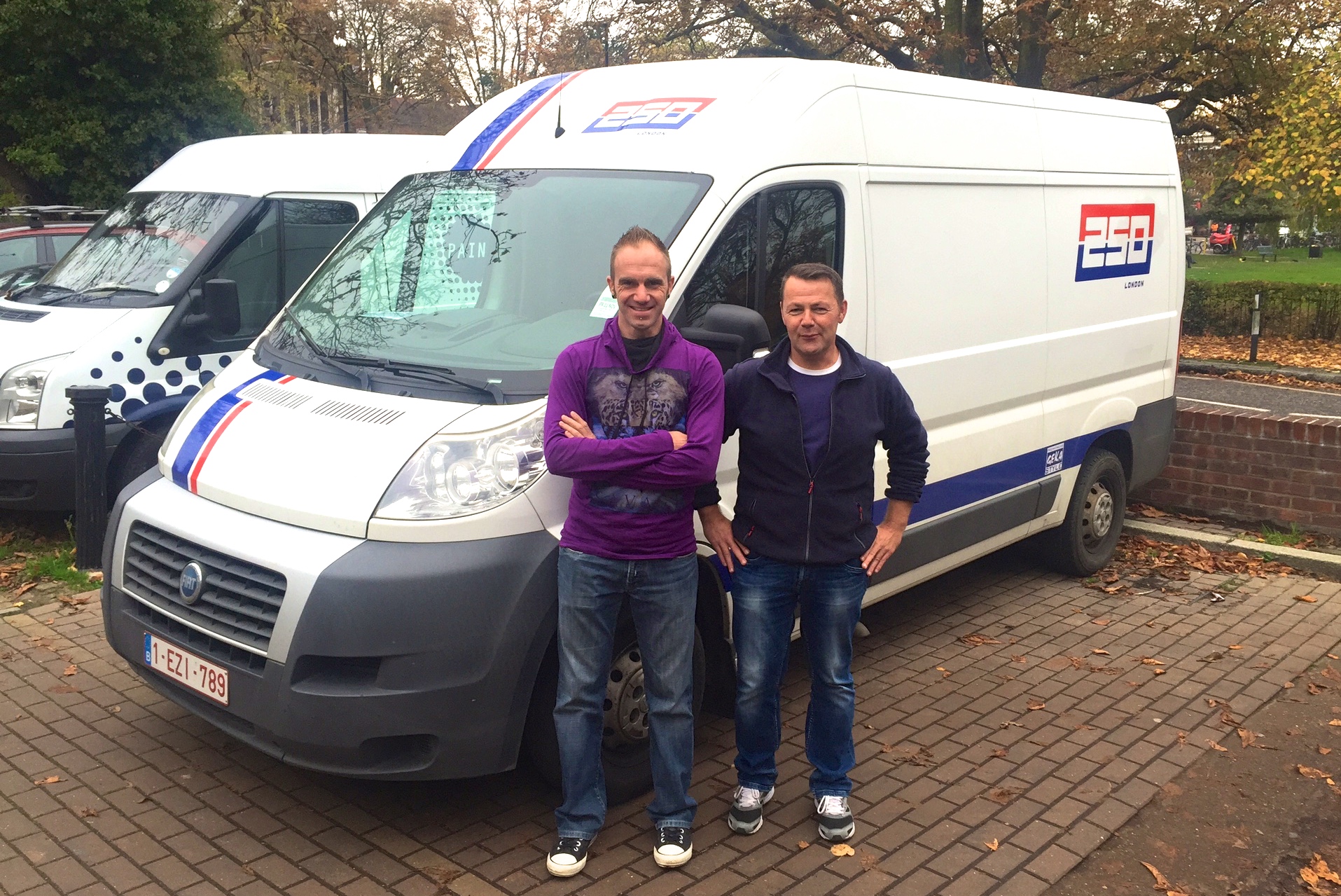 David Cools & Geert Gevers at 250London HQ picking up the stock this week. Nice Van!!