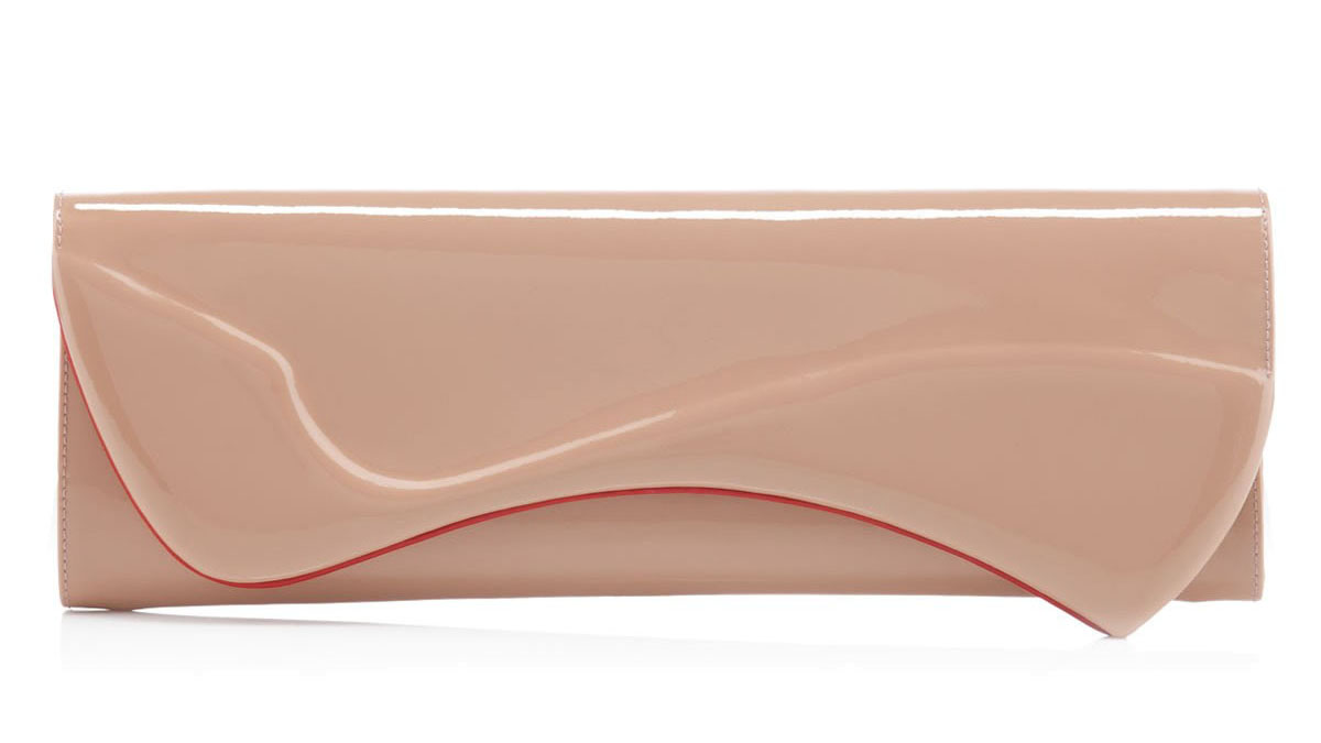 This Louboutin Pigalle clutch in nude patent leather sells for $795. Photo by Christian Louboutin.
