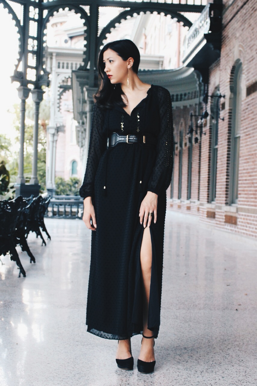 The slit is the standout feature of this maxi, but it is not as dramatic as the look book portrayed it to be.