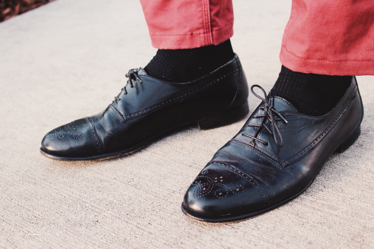 These Alfani black leather oxfords are a classic staple that are both simple and versatile.