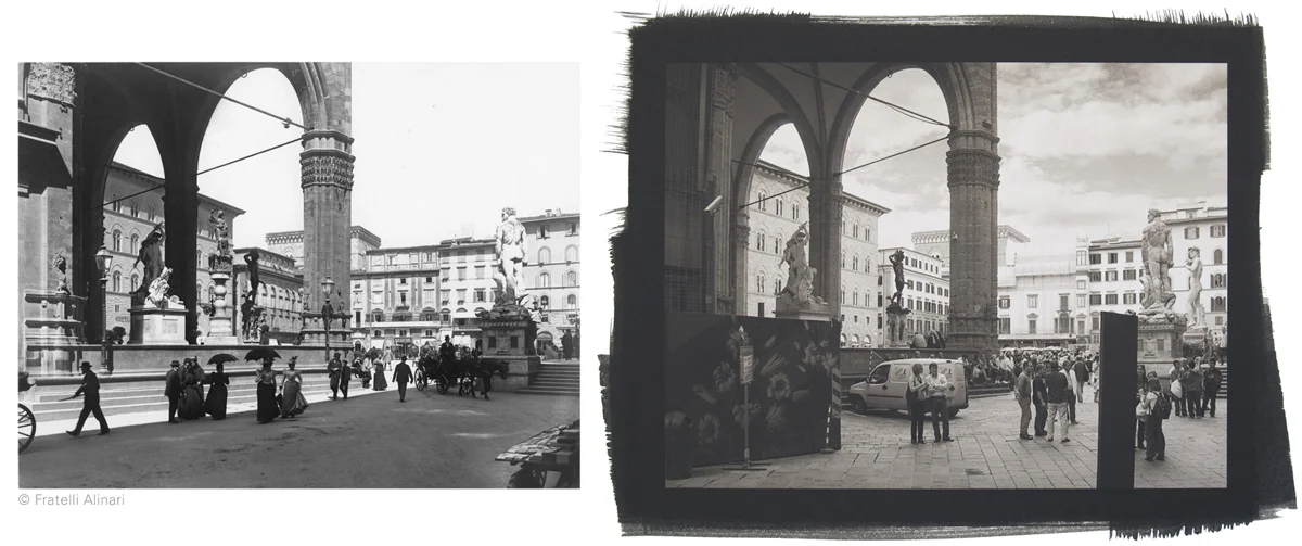Piazza della Signoria from the portico of the Uffizi, Florence, Italy