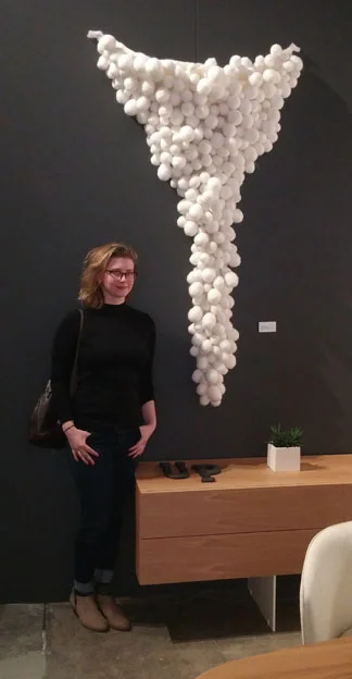 The artist with Untitled (Cluster) at Dzine.
