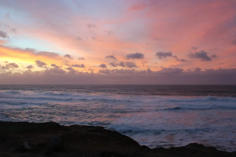 Sunset on the coast of Portugal outside of Lisbon