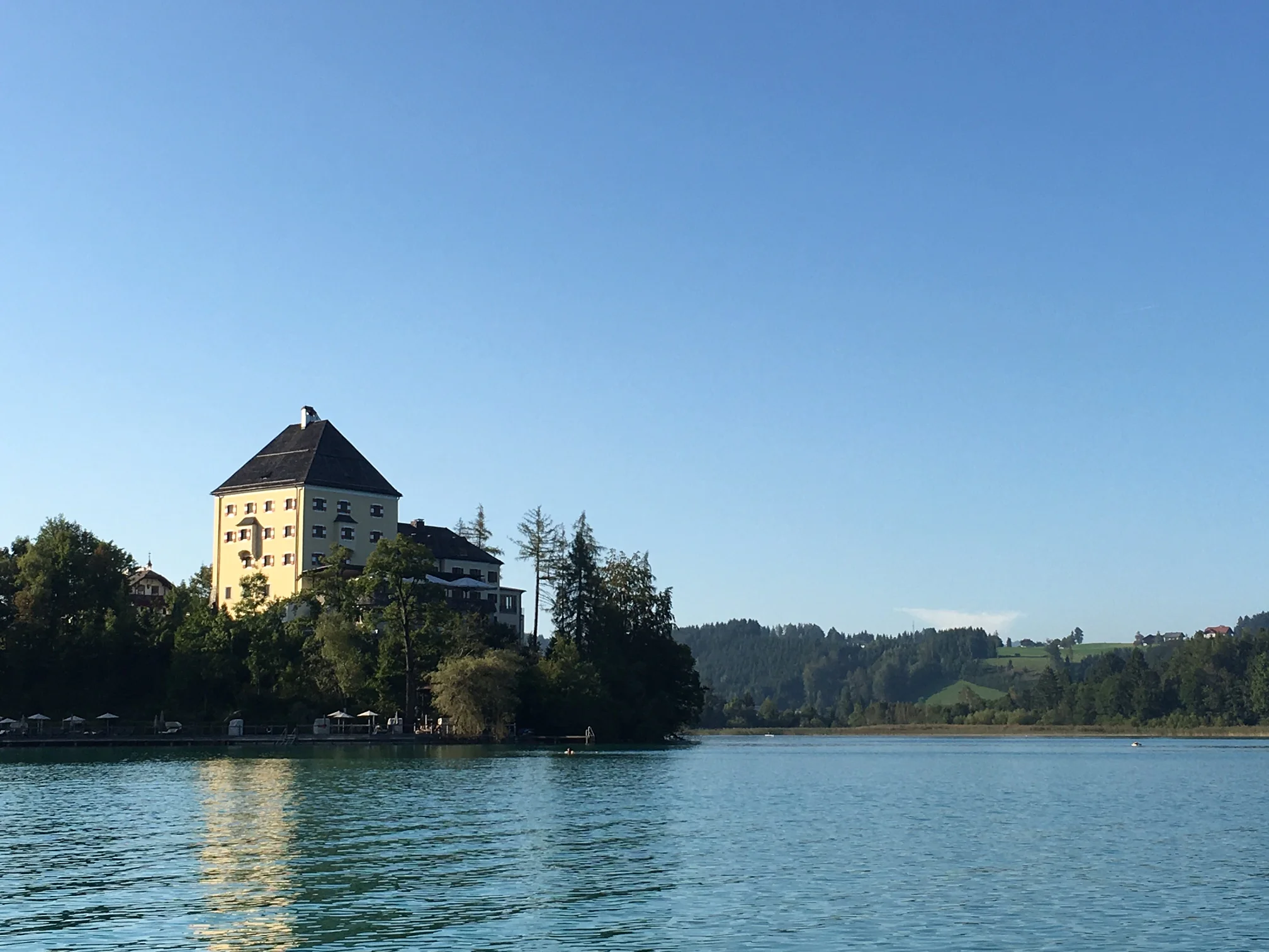 The beautiful Schloss Fuschl hotel outside of Salzburg, Austria