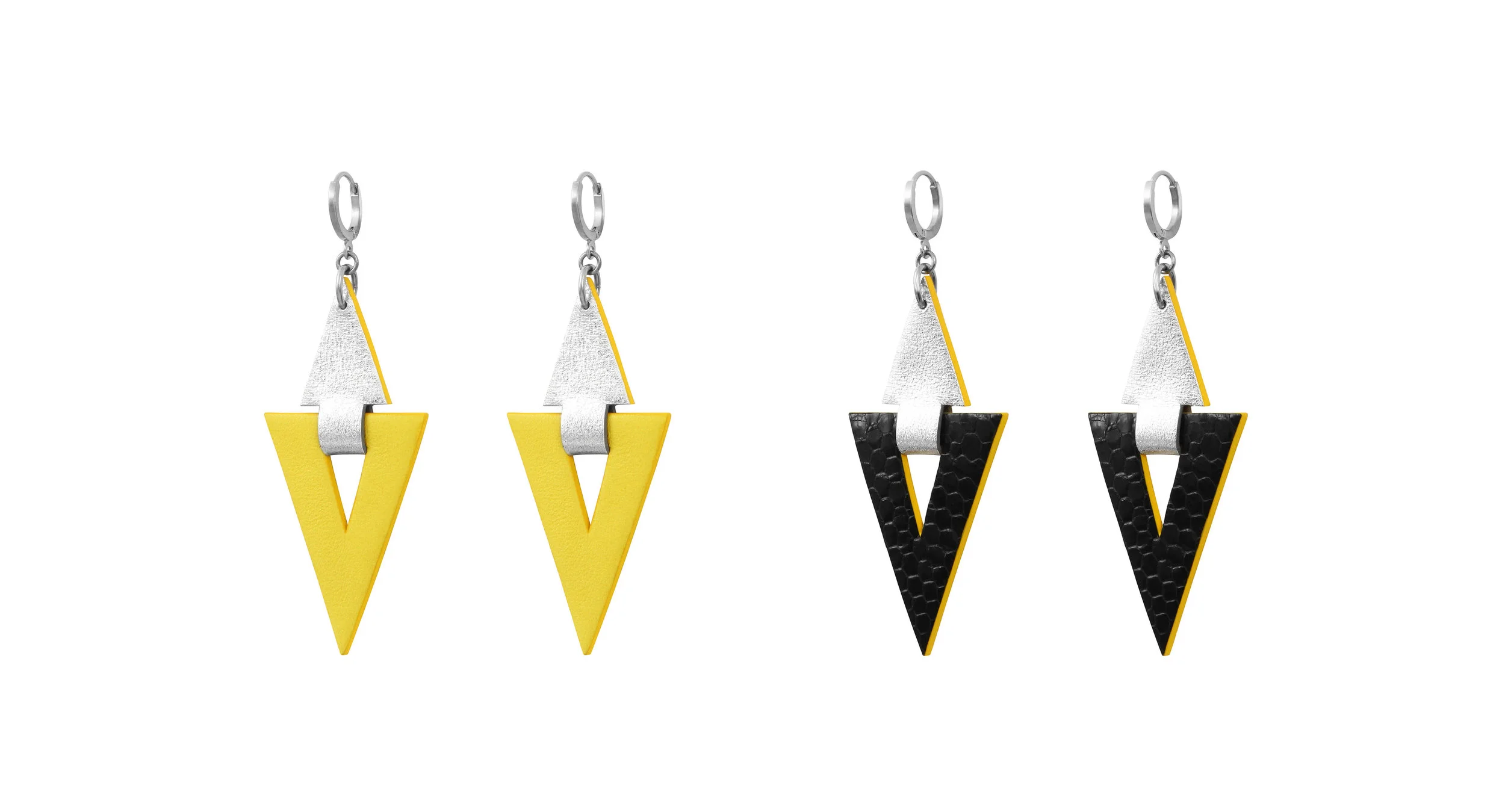 ZORA - boucles d'oreilles - cuir serpent - reversible - Camille Roussel
