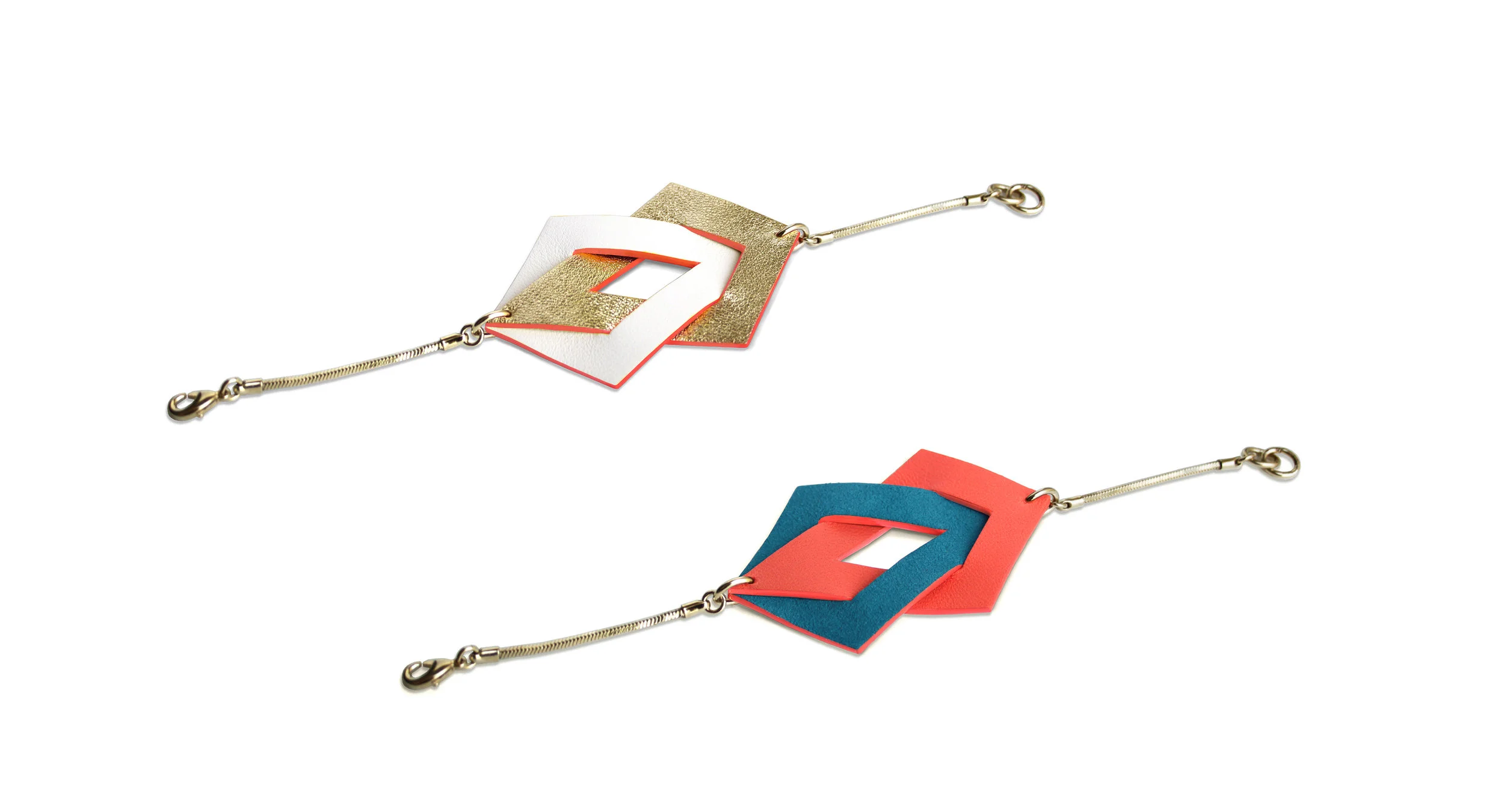 AMANDINE - leather bracelet - reversible - design CAMILLE ROUSSEL