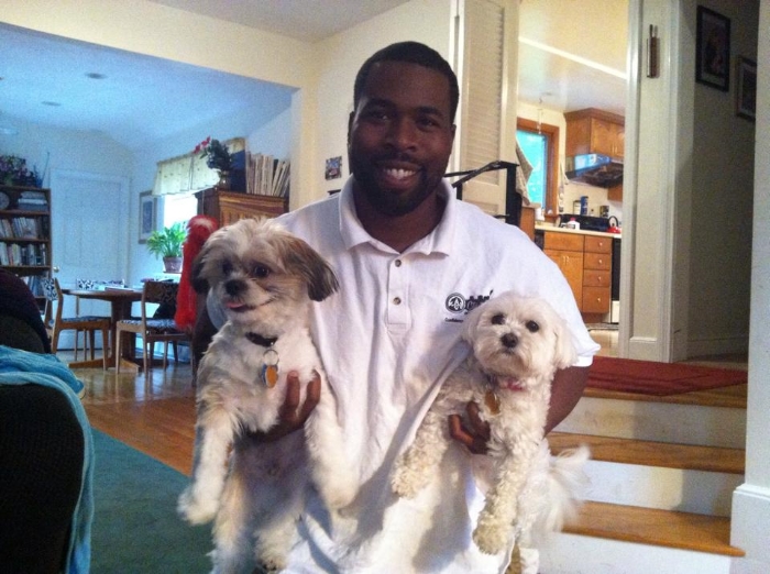 Coach with two friends, Bentley and Coco