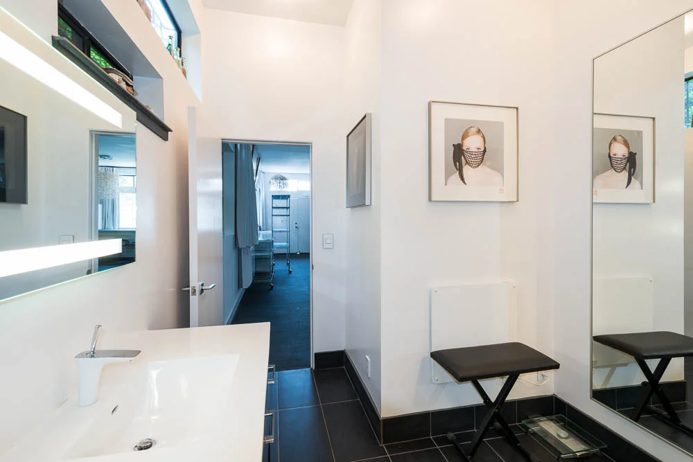 Bathroom, facing the studio