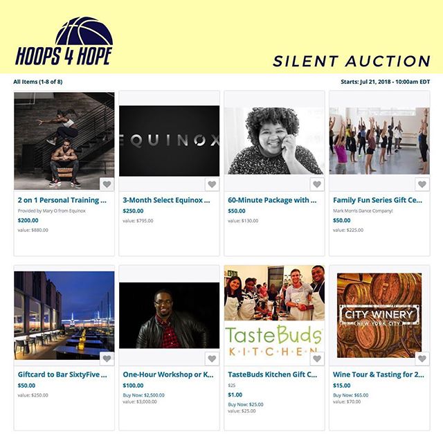 SILENT AUCTION IS LIVE!
.
As you might know, we’re going to have a silent auction at next week’s tournament! Are you bummed that you live out of town and are unable to come out to the event? NEVER FEAR.... the silent auction will be LIVE tomorrow (7/21) at 10am! You’ll have the opportunity to start bidding and win some exciting items! Photography sessions, cooking lessons, and personal training sessions are just a few of the offerings. Head to the website and place your bids!
_____
To learn more about how you can help fight for a cure for JM, visit our website at HoopsforHopeTournament.org