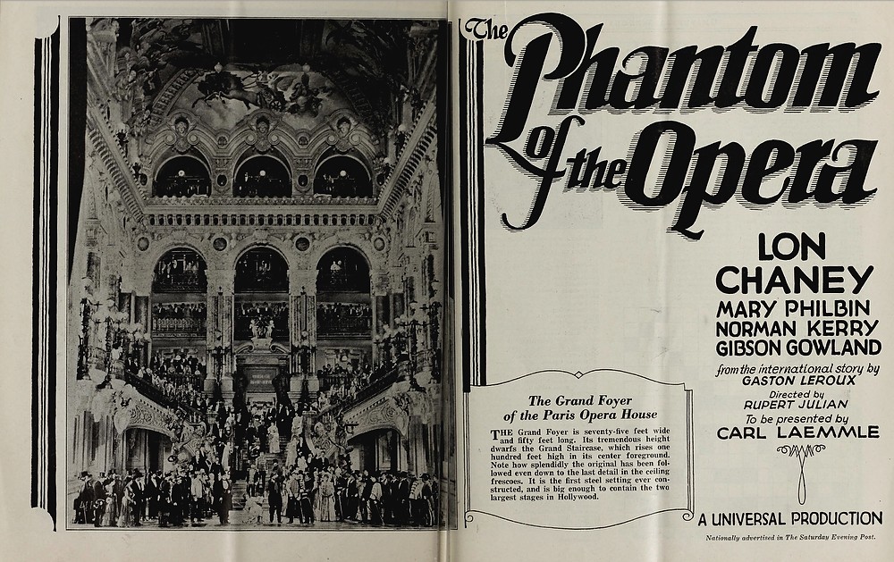 Original Phantom of the Opera pre-release ad from Universal Weekly, January 1925