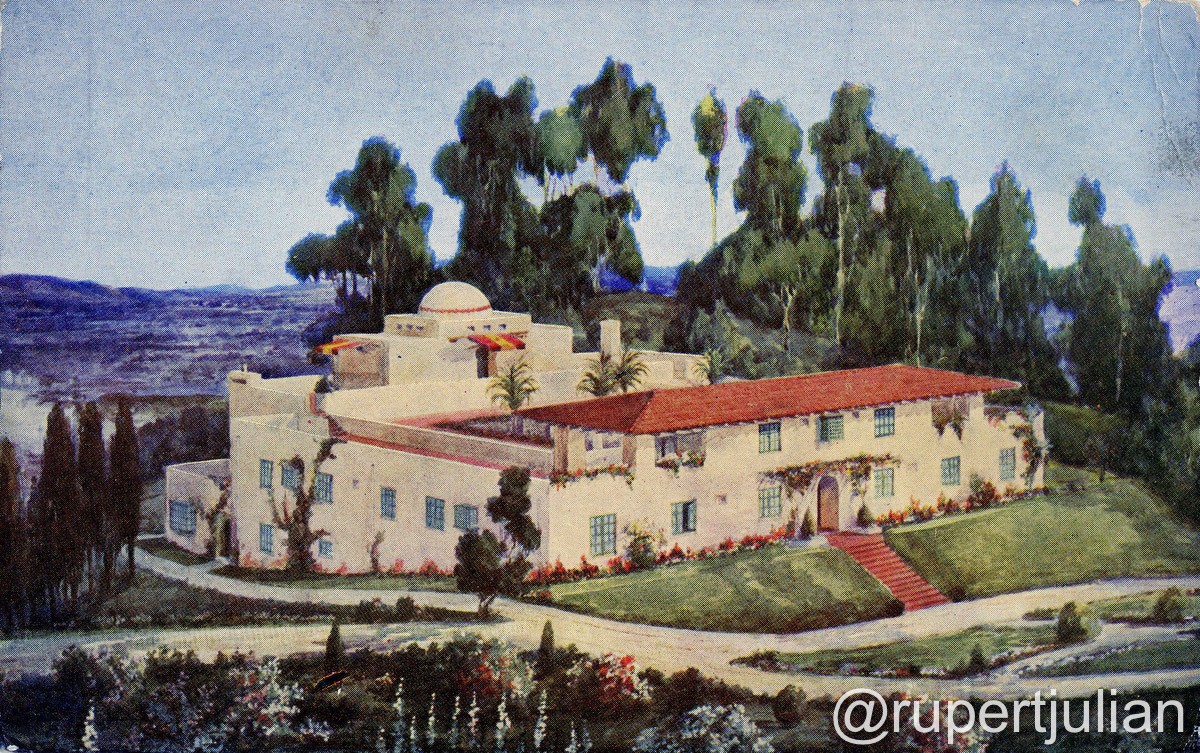 Krotona Court postcard, Los Angeles