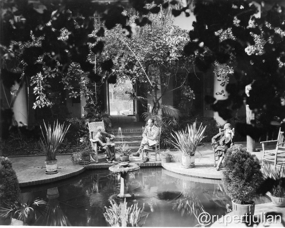  Elsie Jane Wilson and Rupert Julian at home at 2130 Vista Del Mar (the former Krotona Court) in Los Angeles, CA.  Photograph circa 1924, from the Bison Archive in Los Angeles, CA. 
